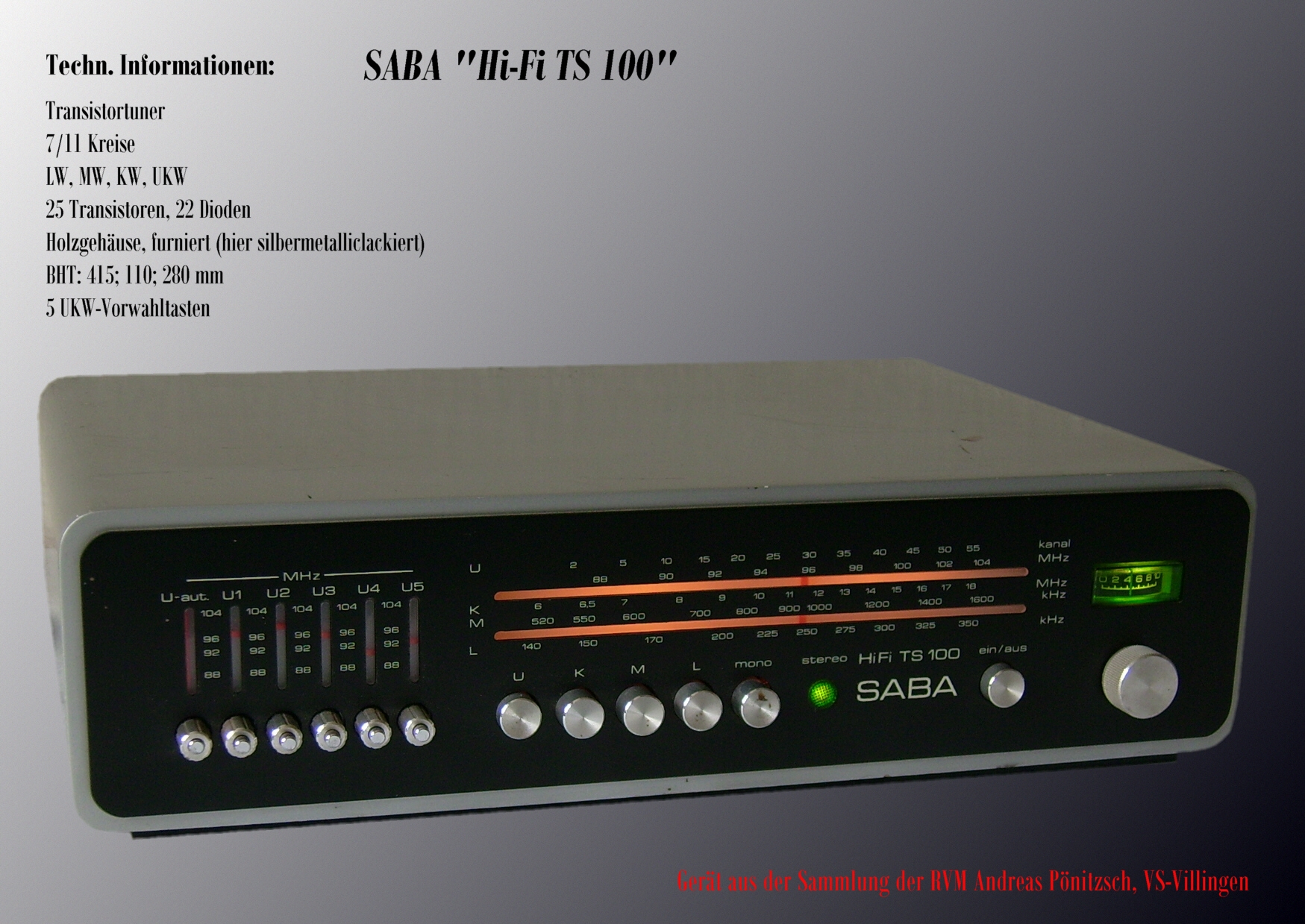 SABA HiFi Tuner TS 100