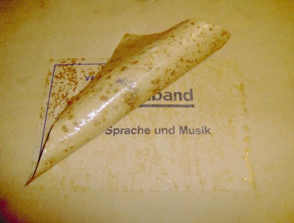 Schallband-AGFA Etikett, gelöst