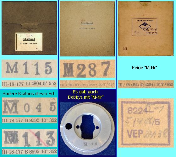 Schallband, Druckzeichen auf Kartons