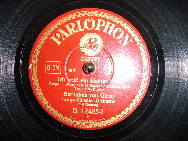 Parlophon-Etikett 12485-I